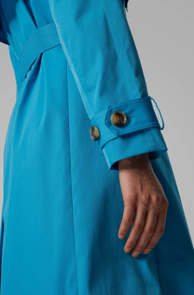 Hugo Boss Throw-over-style trench coat Turkis | pG7fnjb5