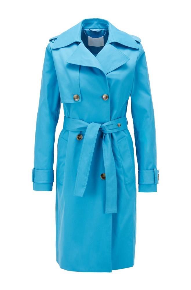 Hugo Boss Throw-over-style trench coat Turkis | pG7fnjb5