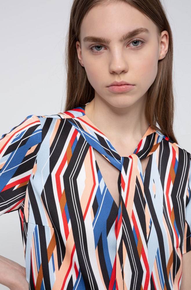 Hugo Boss Tie-neck top Patterned | kUaWwAYa