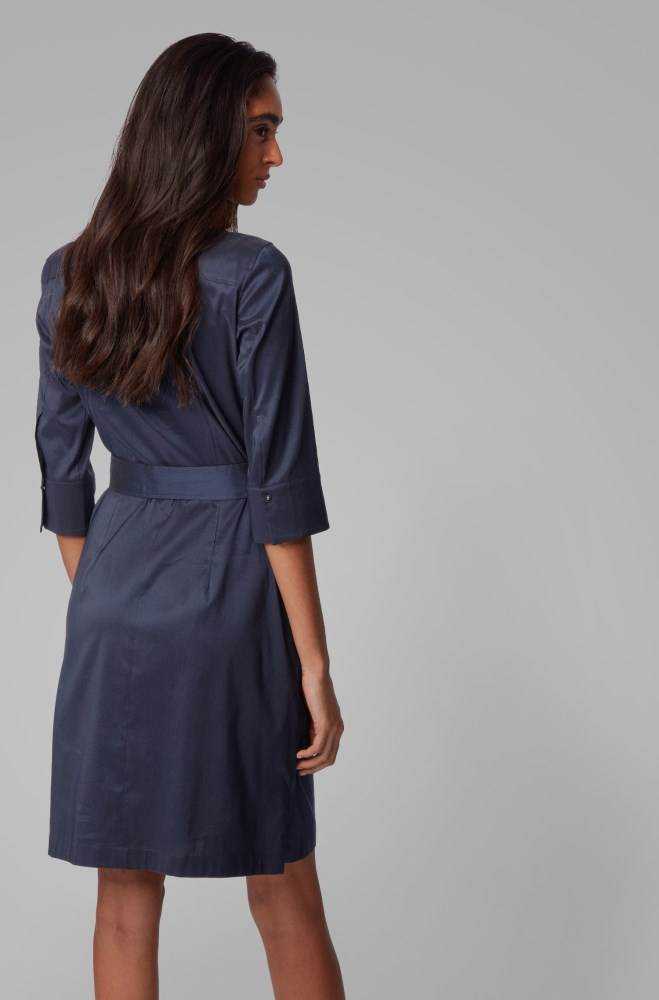 Hugo Boss Trench-inspired shirt dress Blå | ly8W7eu7