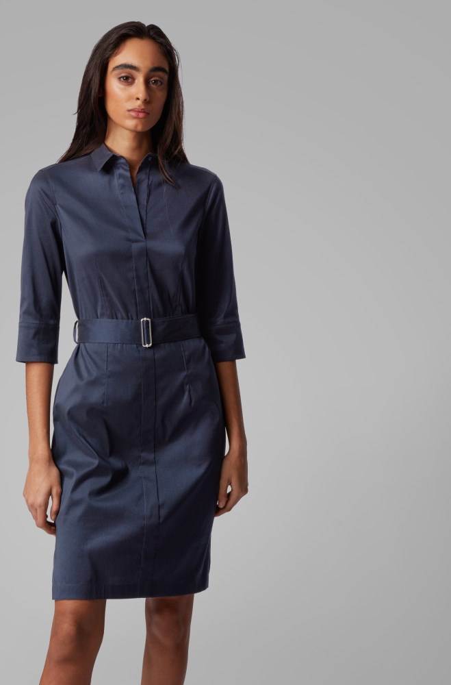 Hugo Boss Trench-inspired shirt dress Blå | ly8W7eu7