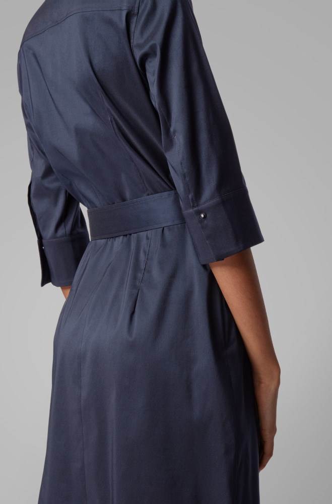 Hugo Boss Trench-inspired shirt dress Blå | ly8W7eu7