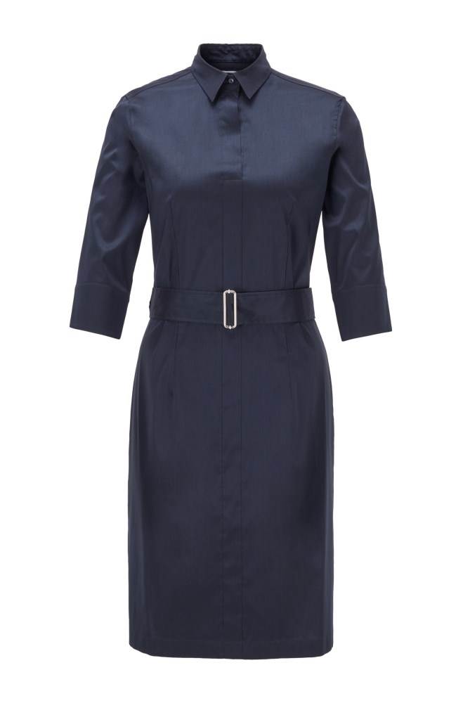 Hugo Boss Trench-inspired shirt dress Blå | ly8W7eu7