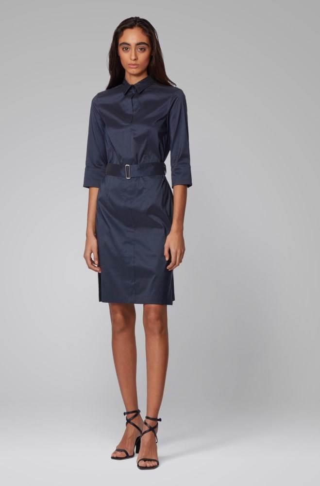 Hugo Boss Trench-inspired shirt dress Blå | ly8W7eu7