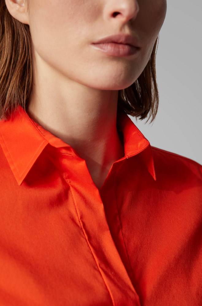 Hugo Boss Trench-inspired shirt dress Oransje | nUESjYo8