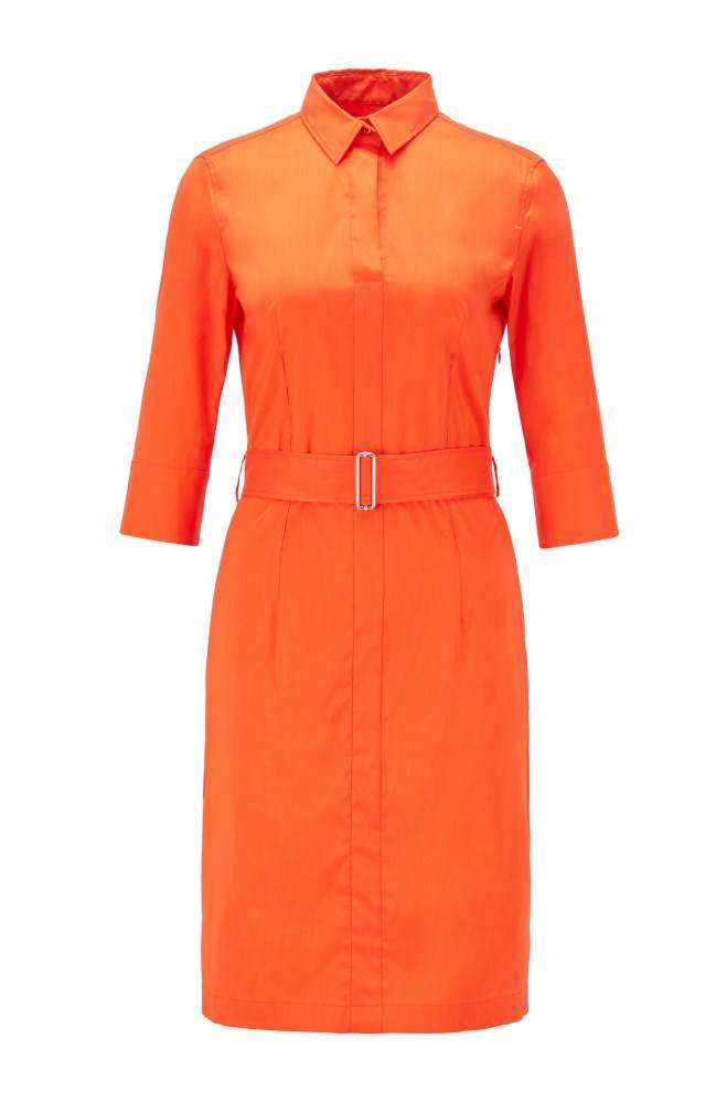 Hugo Boss Trench-inspired shirt dress Oransje | nUESjYo8