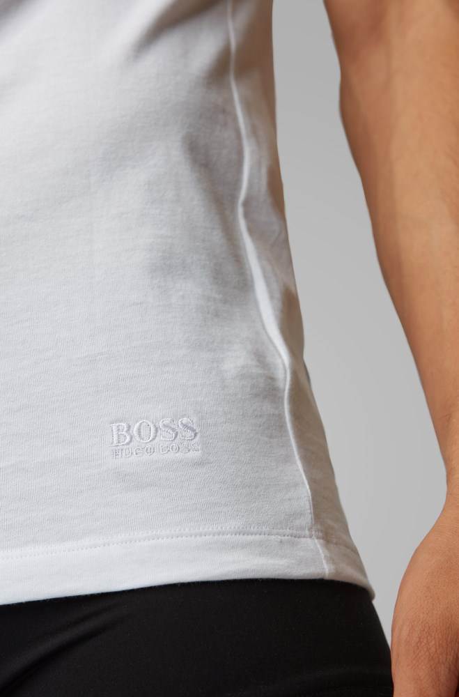 Hugo Boss Triple pack of regular-fit cotton vests Hvite | oOTPj6Vr