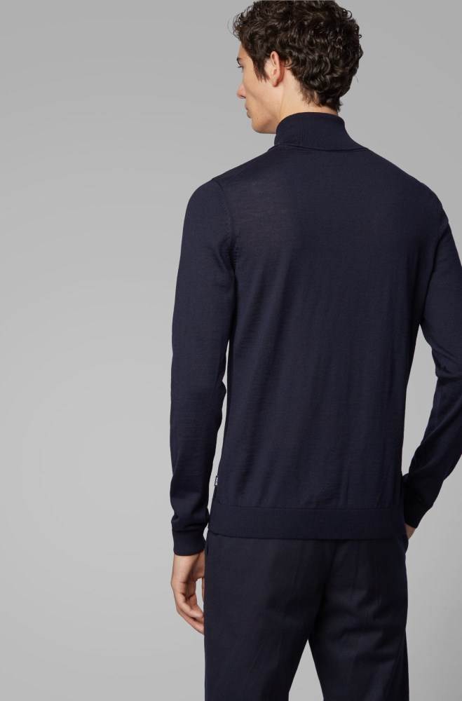 Hugo Boss Turtleneck sweater Mørke Blå | yHtsN5rB