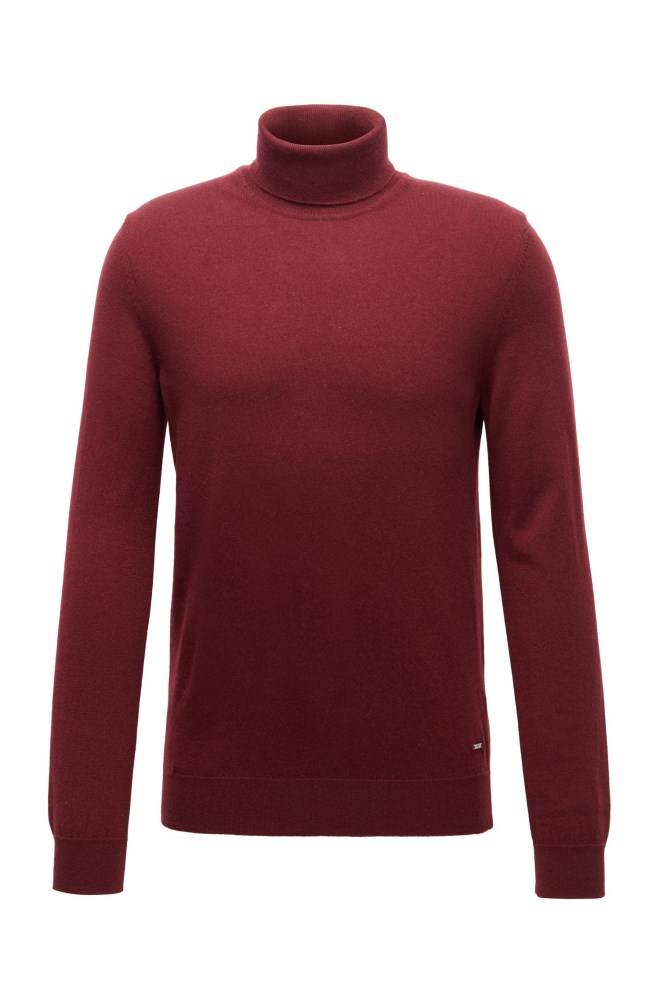 Hugo Boss Turtleneck sweater Mørke Rød | Aelwjk8V