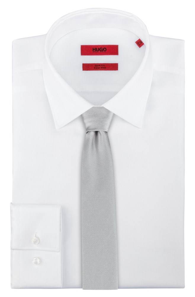 Hugo Boss Twill tie Sølv | unZZazzw