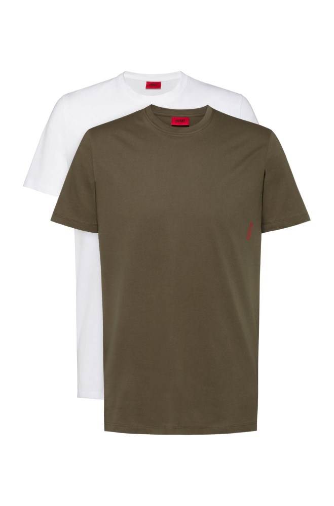 Hugo Boss Two cotton bodywear T-shirts Mørke Grønn | yEINwGyN