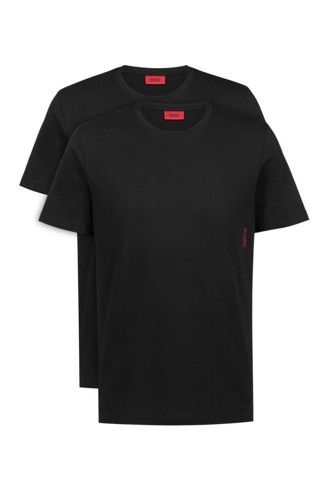 Hugo Boss Two cotton bodywear T-shirts Svarte | YPVQyAYm