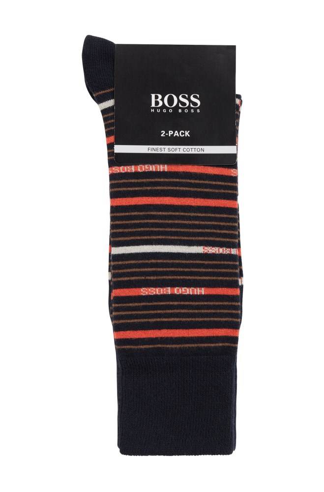 Hugo Boss Two-pack of combed regular-length socks Mørke Blå | WUiXL6k8