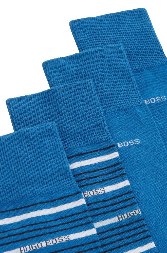 Hugo Boss Two-pack of combed regular-length socks Blå | lM59mWkH