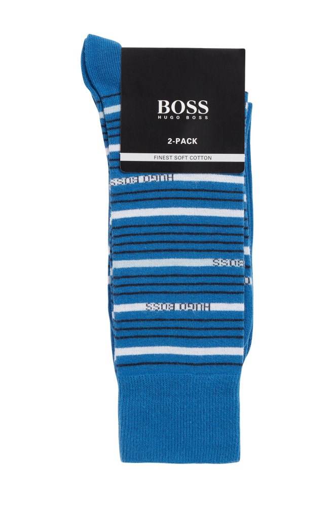 Hugo Boss Two-pack of combed regular-length socks Blå | lM59mWkH