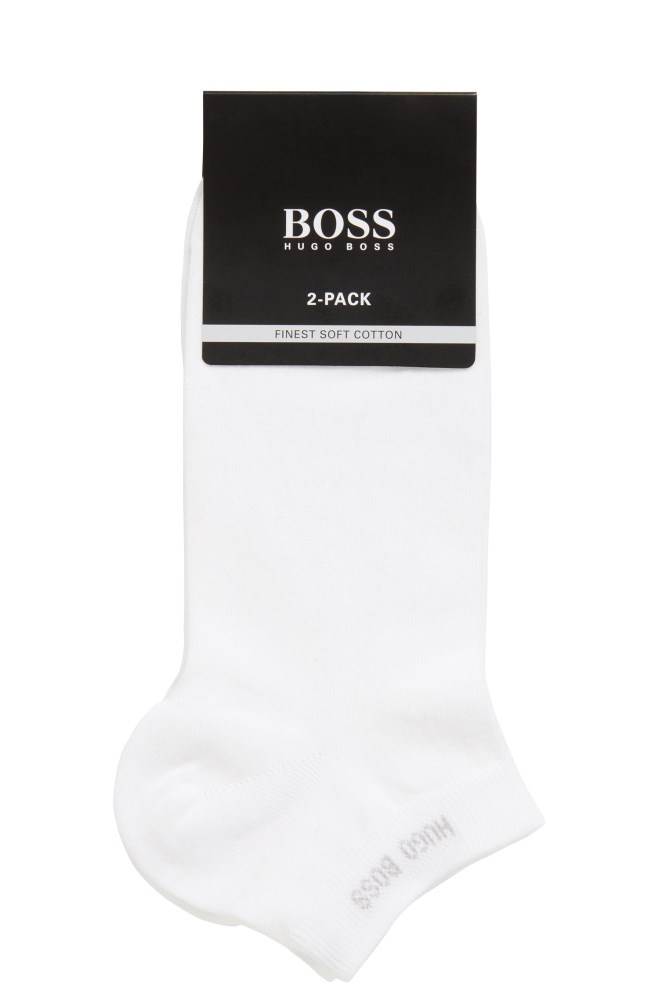 Hugo Boss Two-pack of cotton-blend ankle socks Hvite | 5Wc0bVJo