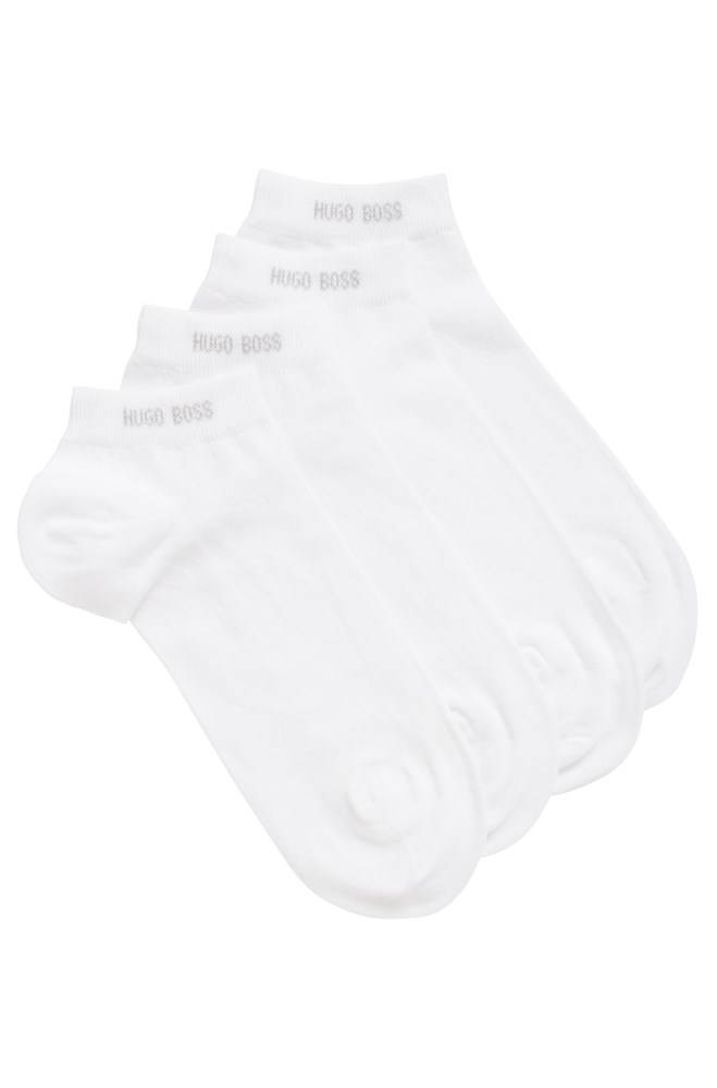 Hugo Boss Two-pack of cotton-blend ankle socks Hvite | 5Wc0bVJo