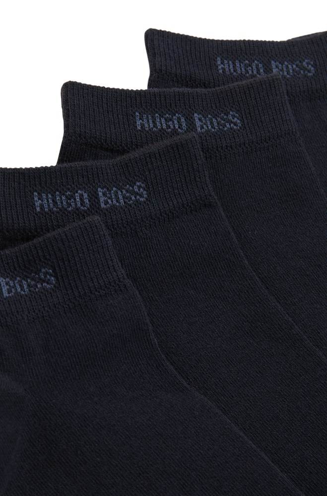 Hugo Boss Two-pack of cotton-blend ankle socks Mørke Blå | TewytQPC