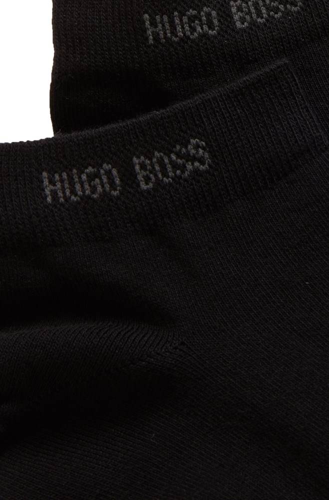 Hugo Boss Two-pack of cotton-blend ankle socks Svarte | rkb26S9m