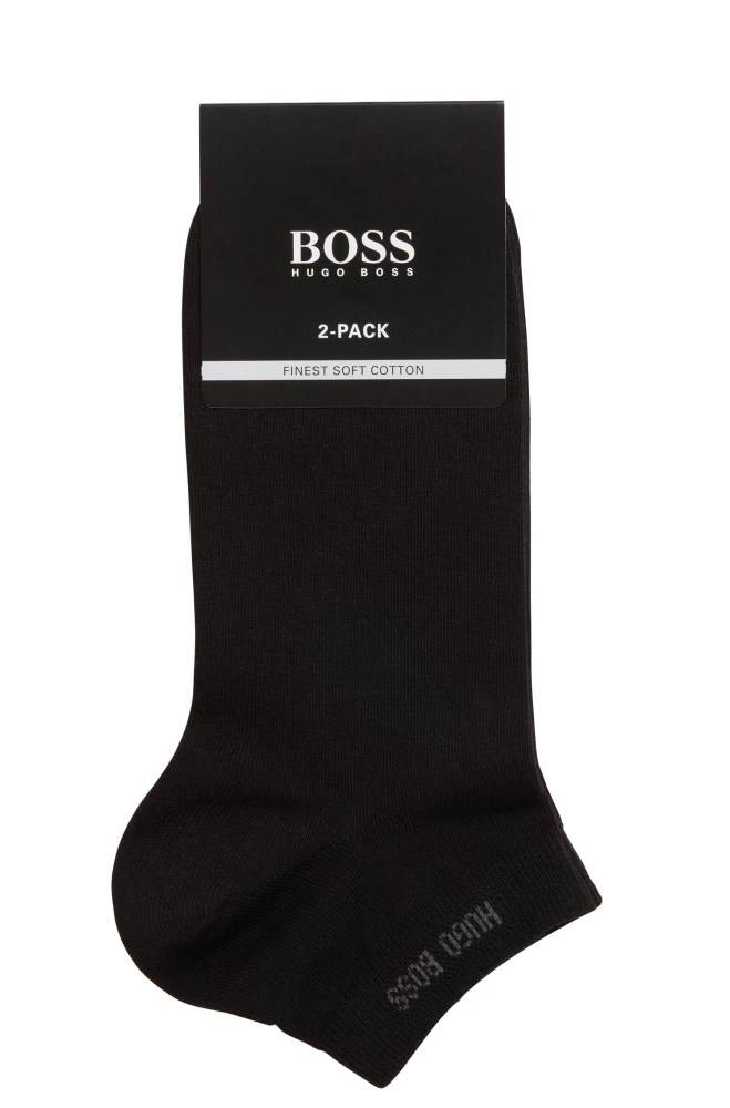 Hugo Boss Two-pack of cotton-blend ankle socks Svarte | rkb26S9m