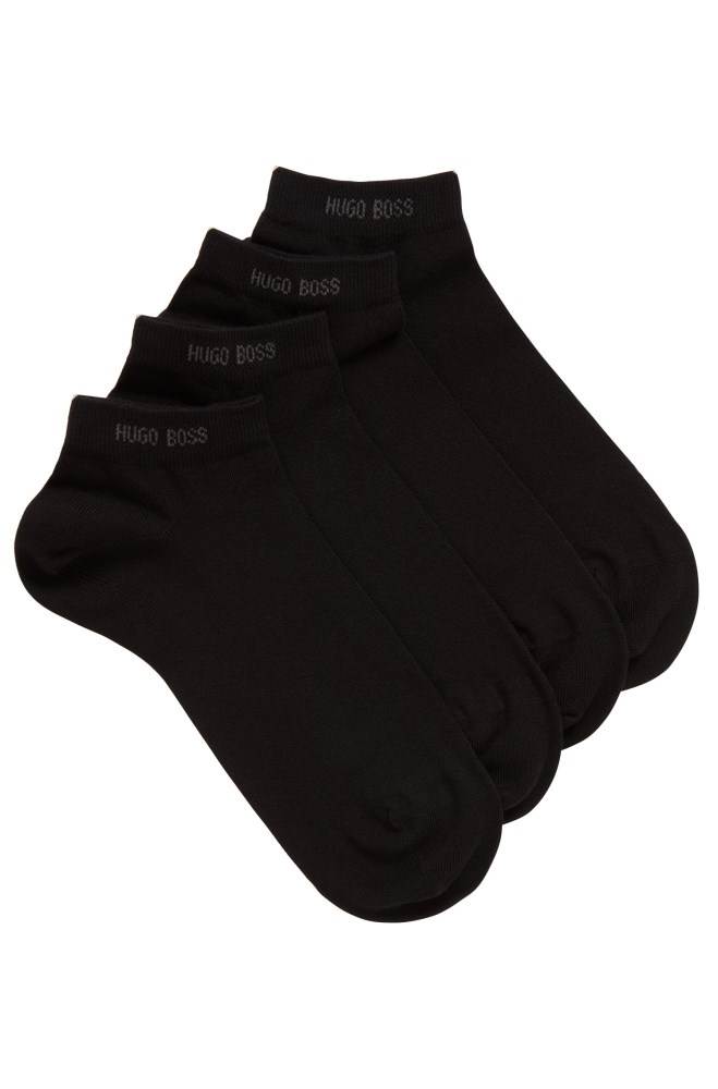 Hugo Boss Two-pack of cotton-blend ankle socks Svarte | rkb26S9m