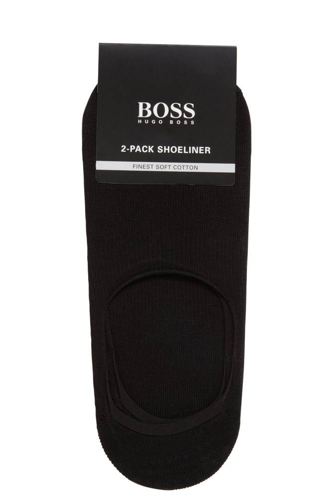 Hugo Boss Two-pack of cotton-blend invisible socks Svarte | 0iDtdEzU