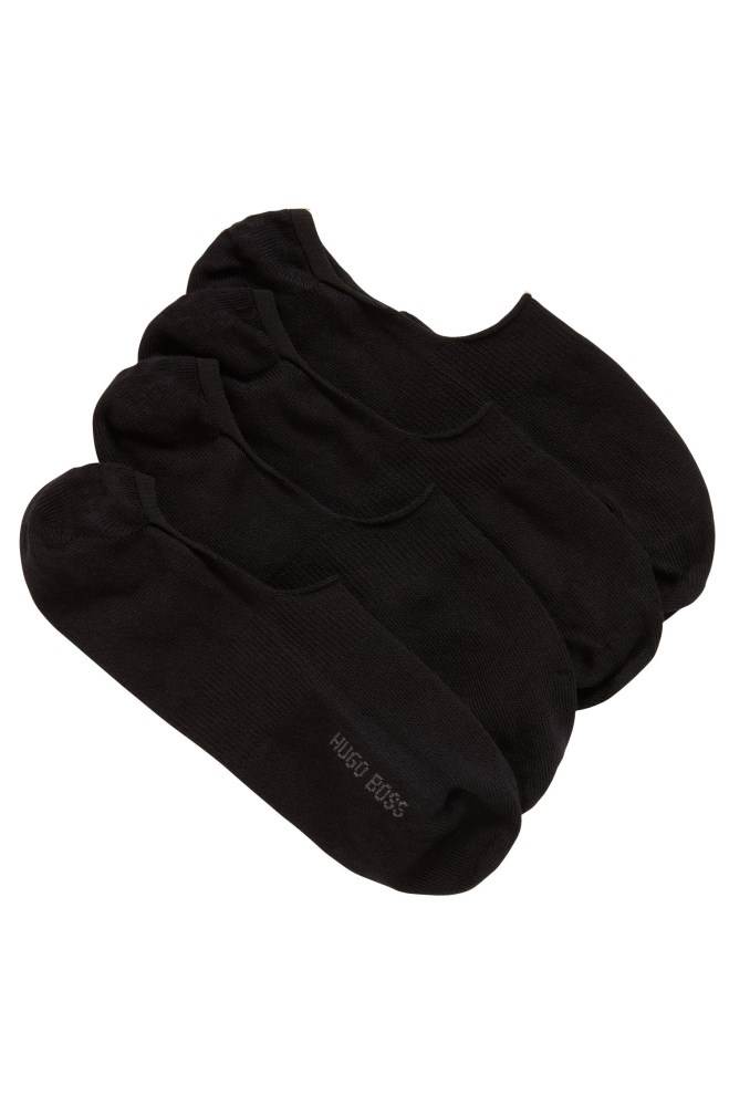 Hugo Boss Two-pack of cotton-blend invisible socks Svarte | 0iDtdEzU