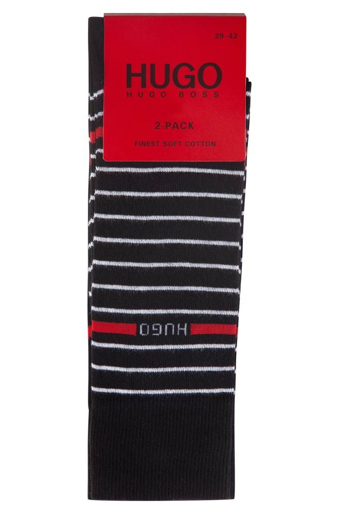 Hugo Boss Two-pack of cotton-blend socks Svarte | 0AYTZpXg