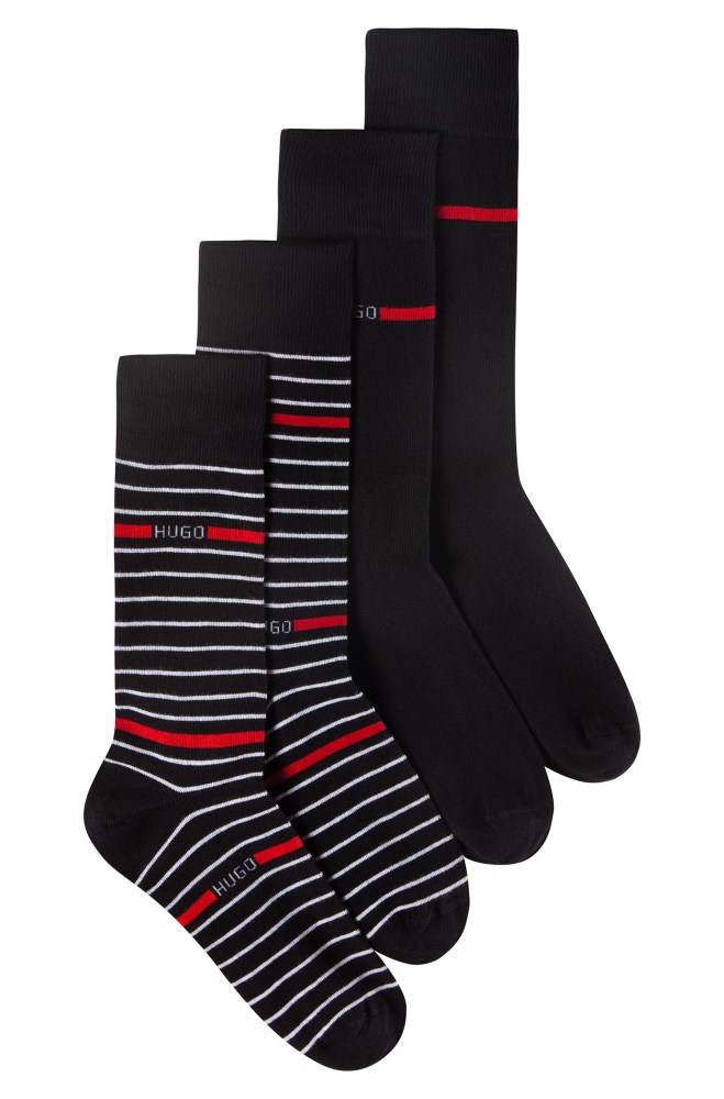 Hugo Boss Two-pack of cotton-blend socks Svarte | 0AYTZpXg