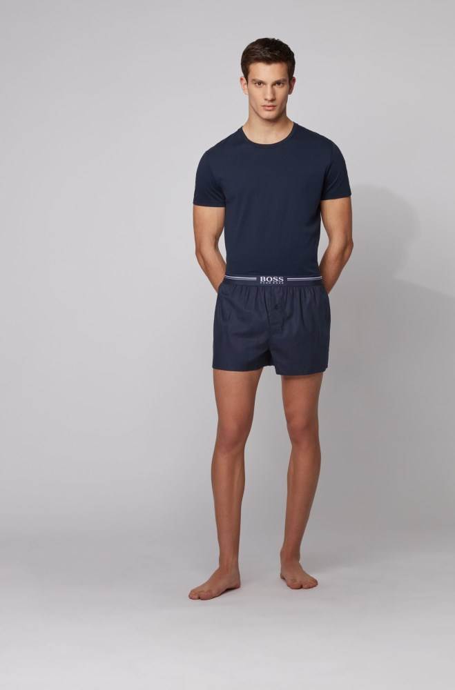 Hugo Boss Two-pack of cotton pyjama shorts Mørke Blå | FyTtaebh