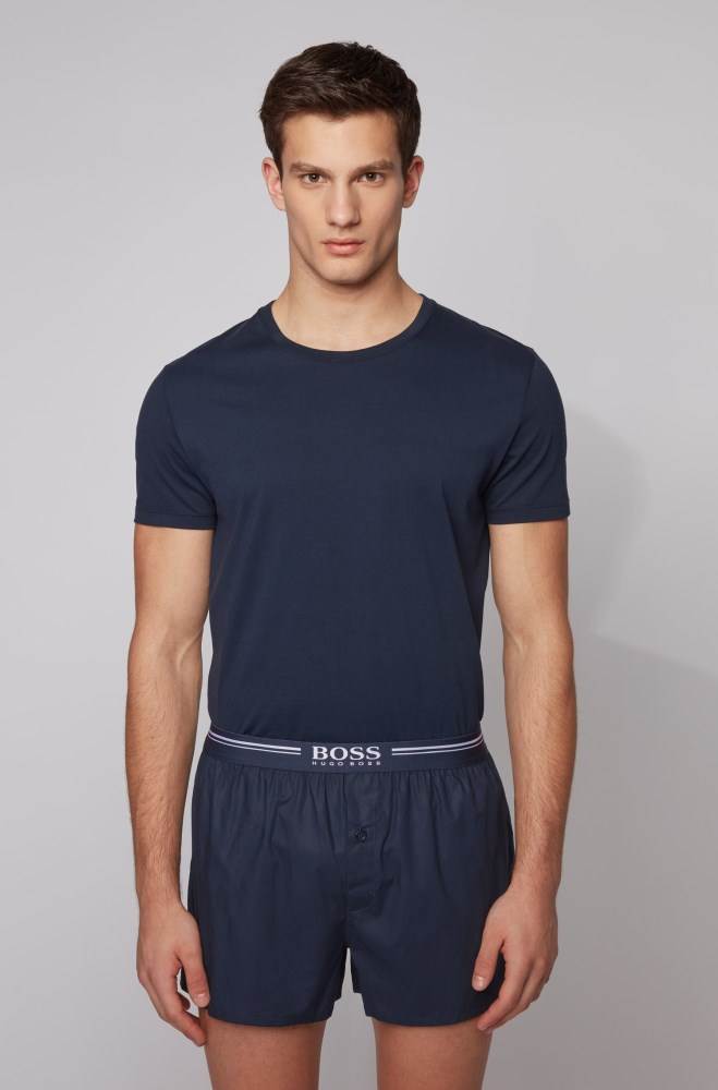 Hugo Boss Two-pack of cotton pyjama shorts Mørke Blå | FyTtaebh