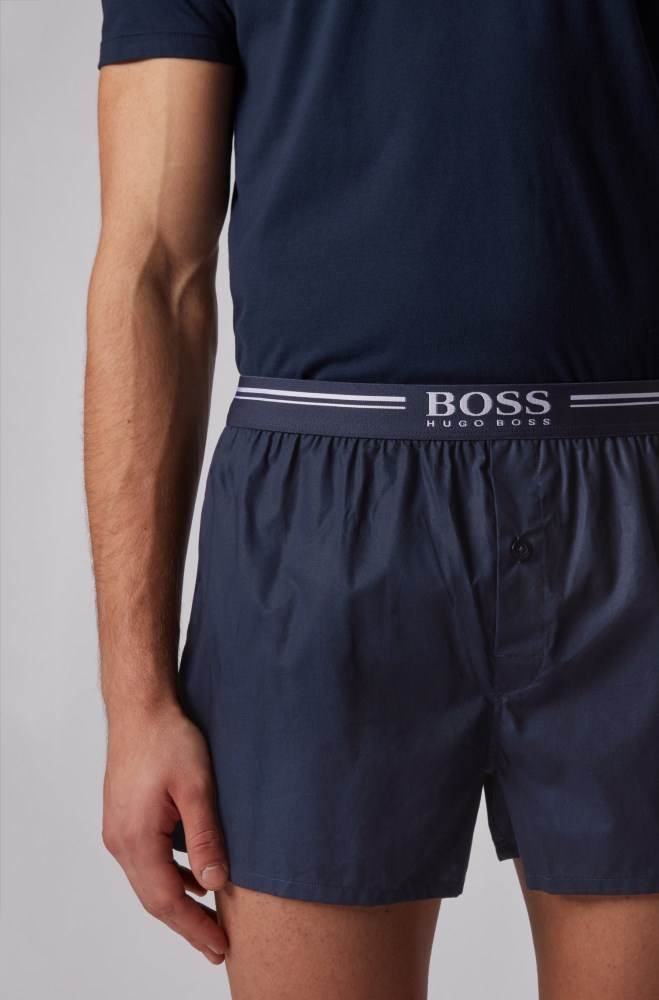 Hugo Boss Two-pack of cotton pyjama shorts Mørke Blå | FyTtaebh