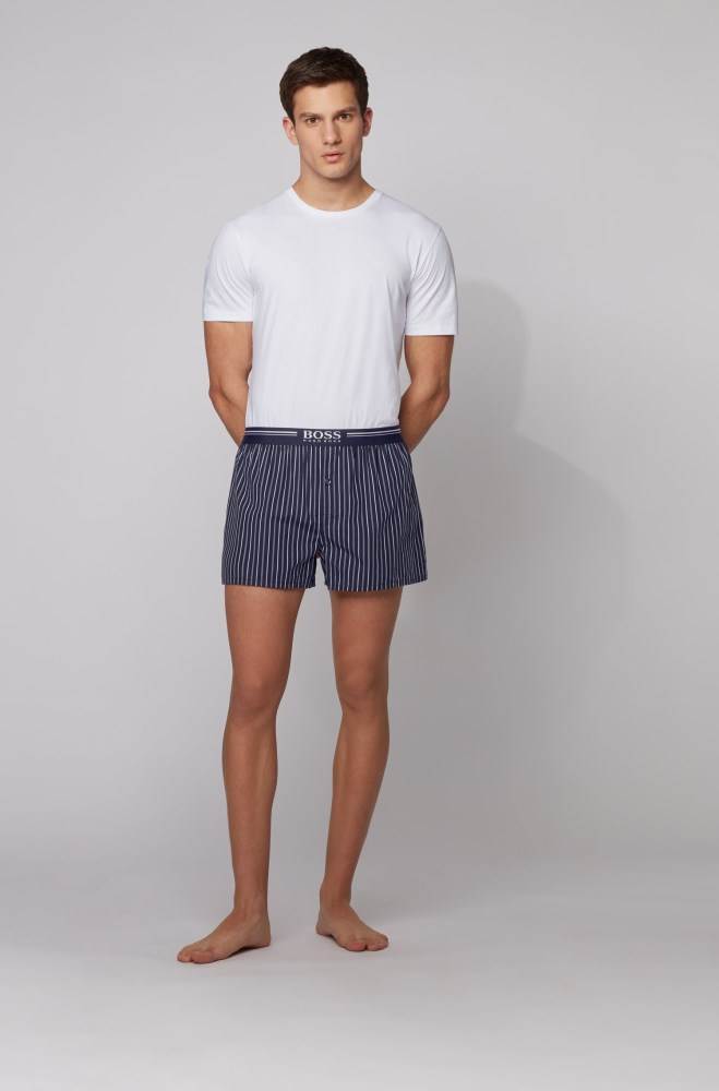 Hugo Boss Two-pack of cotton pyjama shorts Mørke Blå | UWeXCyQR