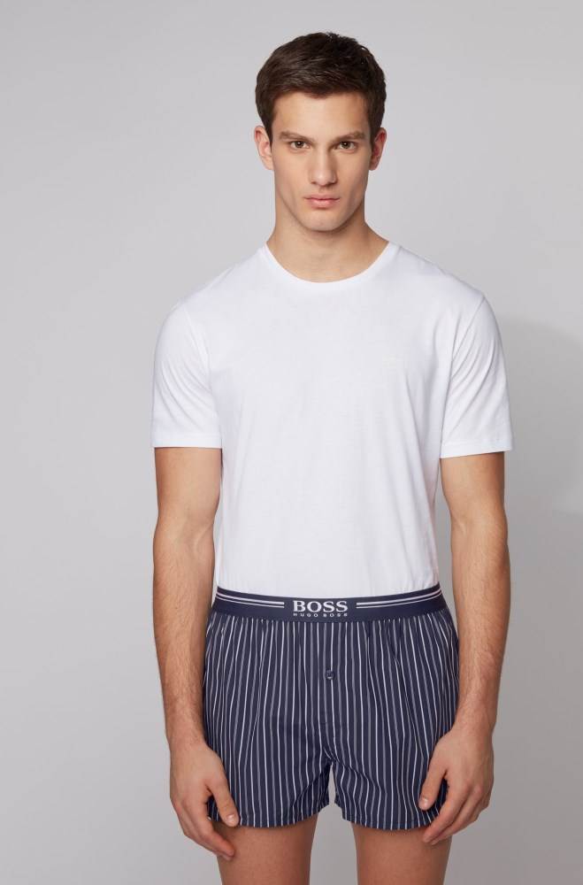 Hugo Boss Two-pack of cotton pyjama shorts Mørke Blå | UWeXCyQR