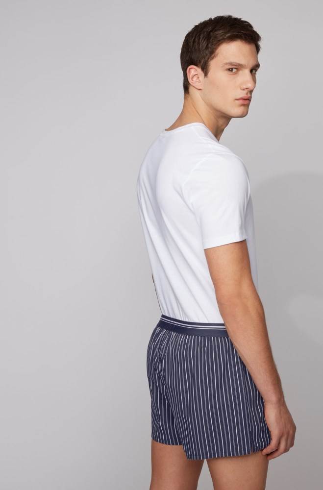 Hugo Boss Two-pack of cotton pyjama shorts Mørke Blå | UWeXCyQR