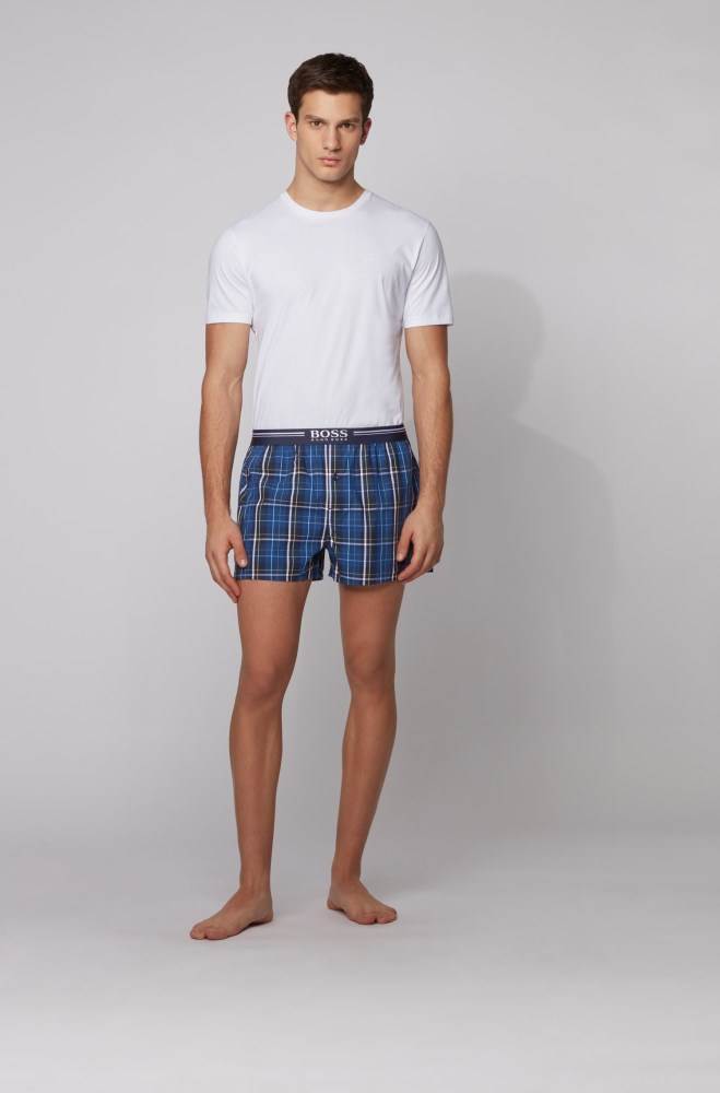 Hugo Boss Two-pack of cotton pyjama shorts Mørke Blå | nQKvovax