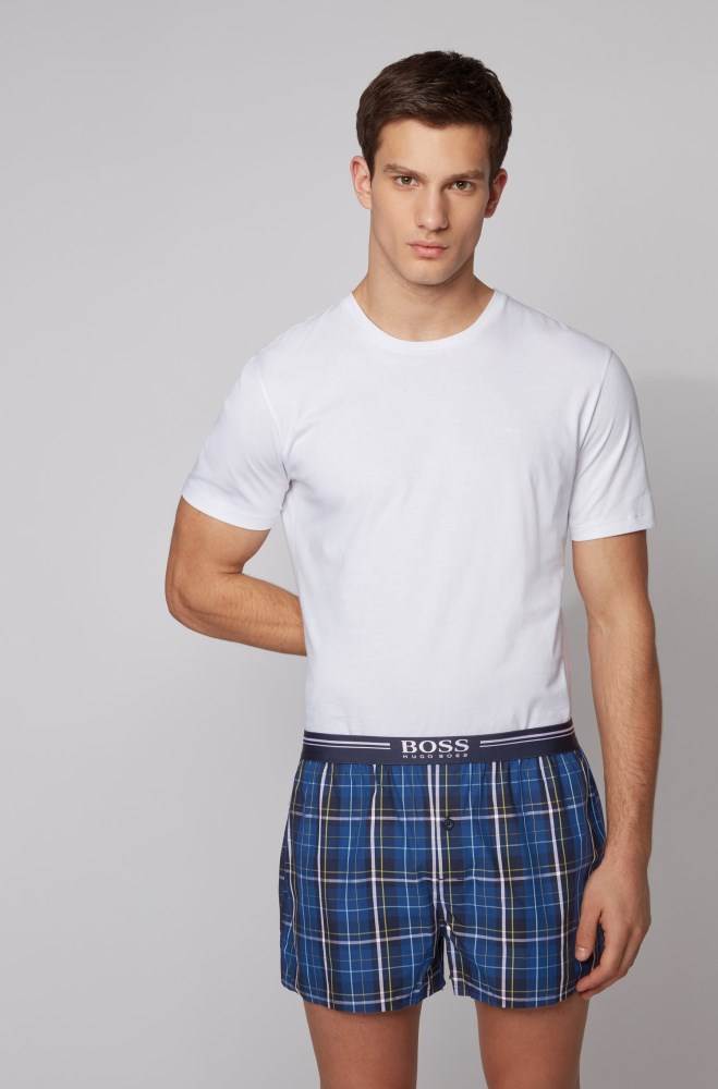 Hugo Boss Two-pack of cotton pyjama shorts Mørke Blå | nQKvovax