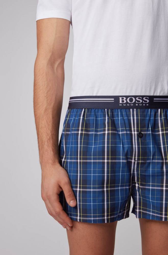 Hugo Boss Two-pack of cotton pyjama shorts Mørke Blå | nQKvovax