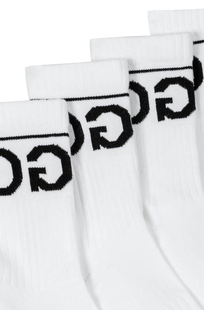 Hugo Boss Two-pack of knitted ankle socks Hvite | wrMCL0or