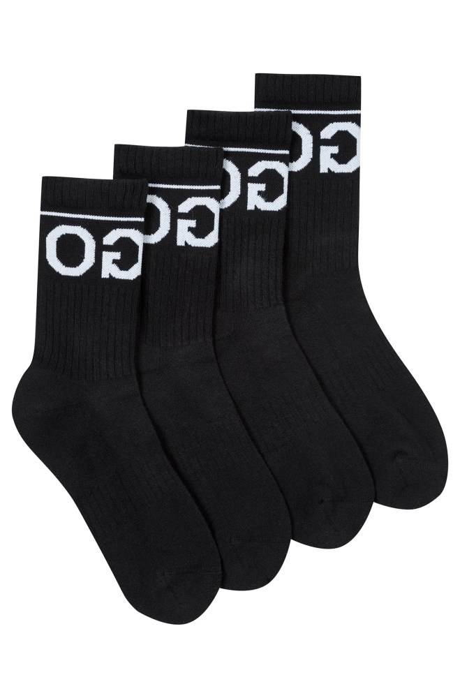 Hugo Boss Two-pack of knitted ankle socks Svarte | xOQ0zvhA