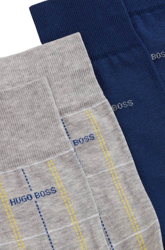 Hugo Boss Two-pack of mercerised regular-length socks Grå | D5pNh7rq