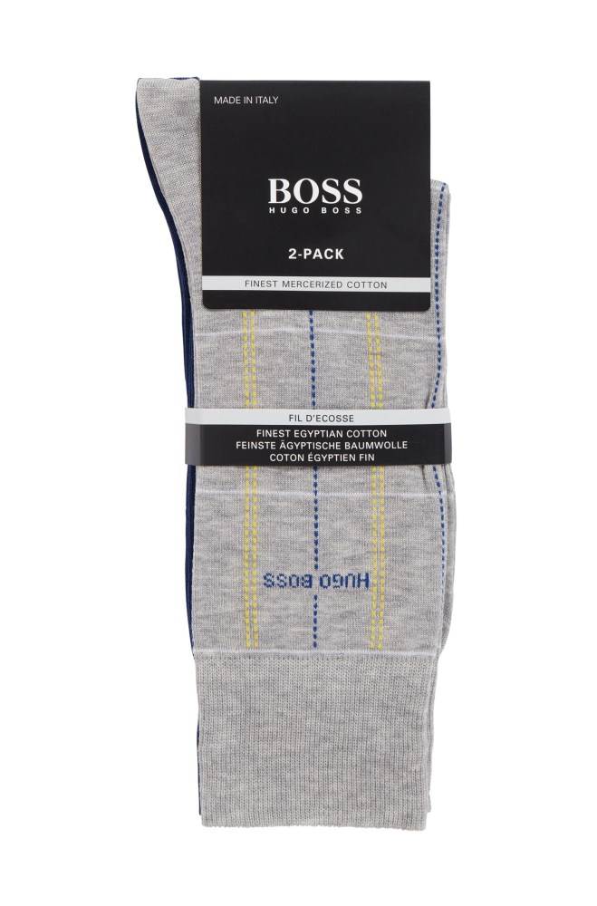 Hugo Boss Two-pack of mercerised regular-length socks Grå | D5pNh7rq