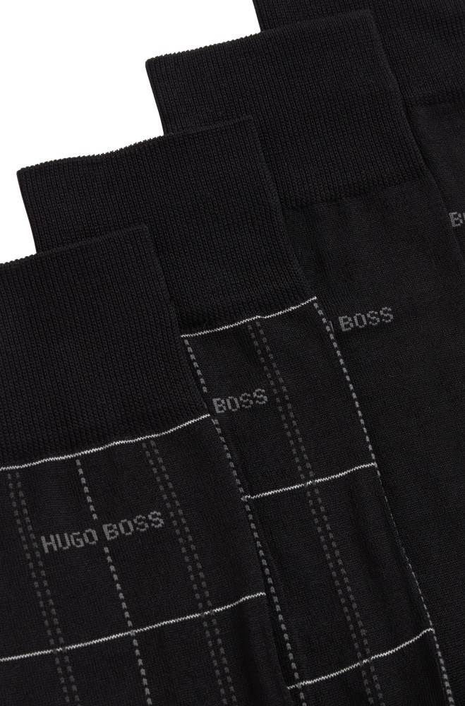 Hugo Boss Two-pack of mercerised regular-length socks Svarte | xF44Us0H