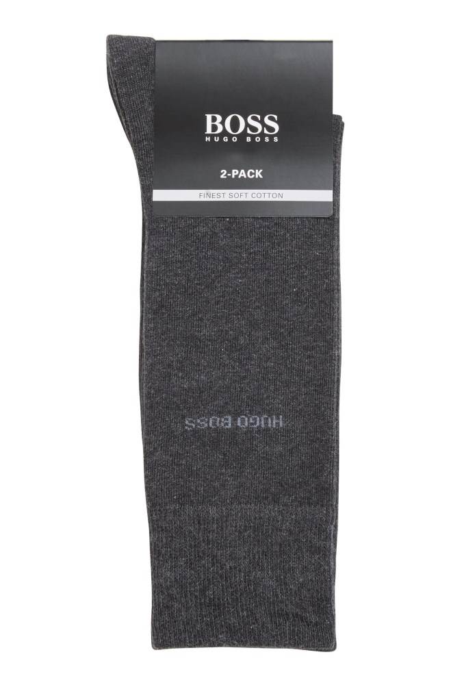 Hugo Boss Two-pack of regular-length cotton-blend socks Anthracite | Q6UTdNf7