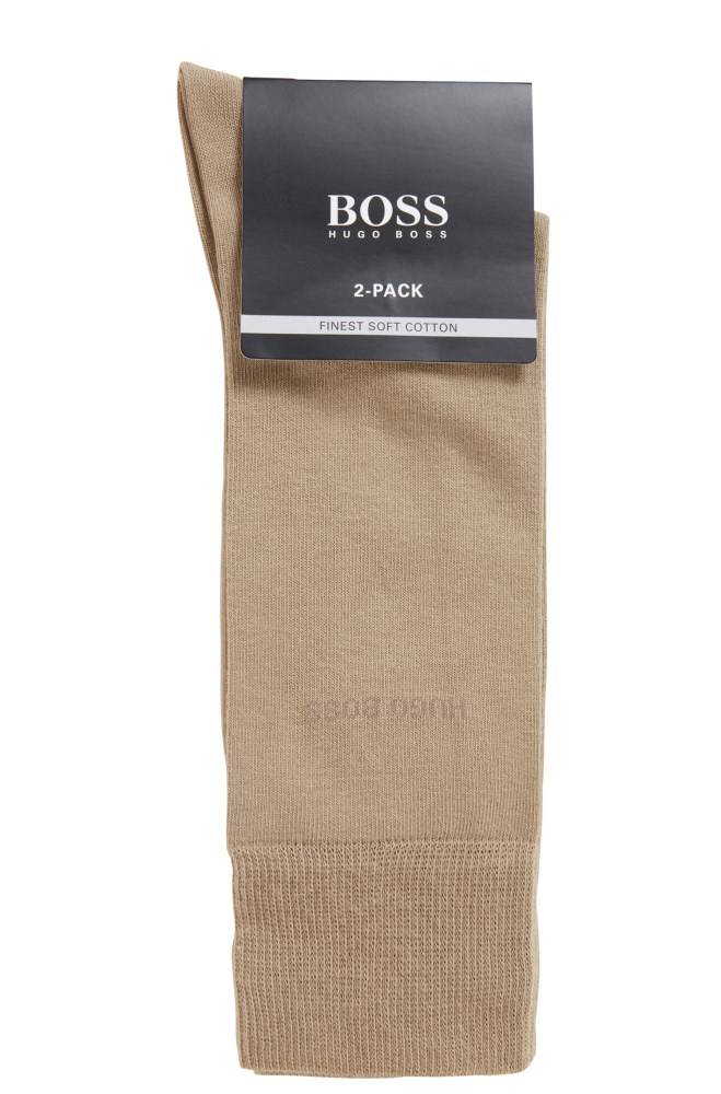 Hugo Boss Two-pack of regular-length cotton-blend socks Beige | gPzYykSX