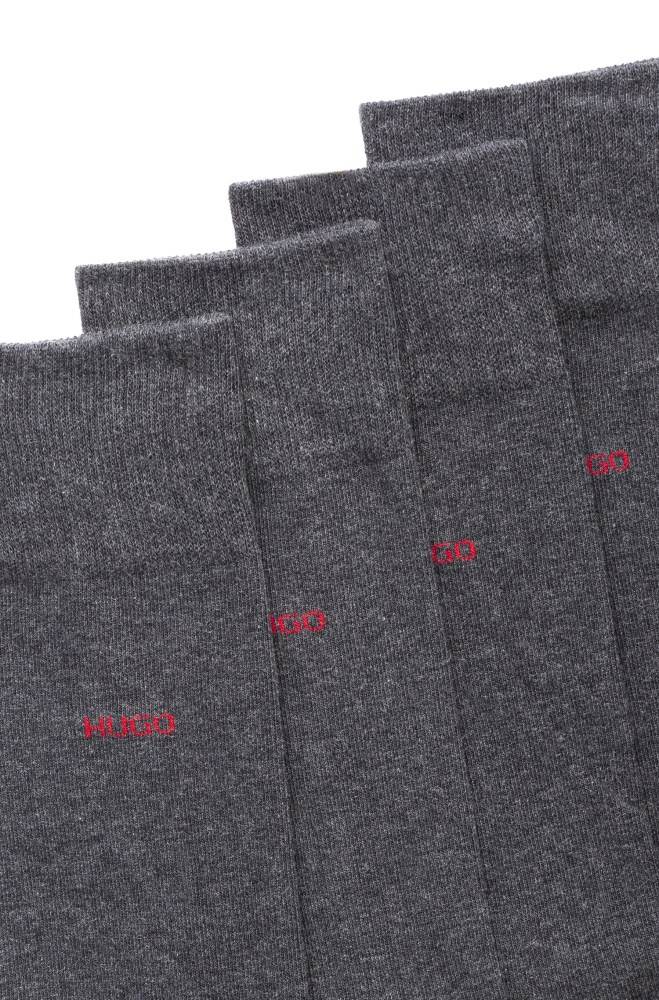 Hugo Boss Two-pack of regular-length cotton-blend socks Charcoal | wXlKLmQ1