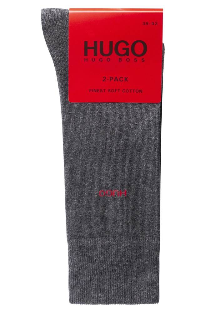 Hugo Boss Two-pack of regular-length cotton-blend socks Charcoal | wXlKLmQ1