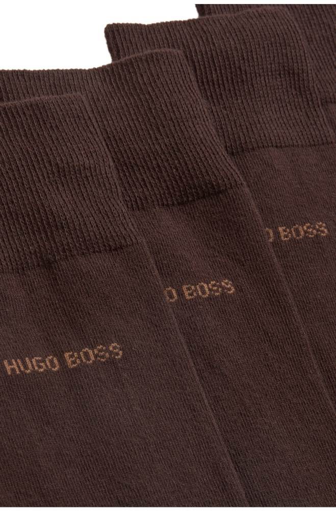 Hugo Boss Two-pack of regular-length cotton-blend socks Mørke Brune | woQ7w4yb