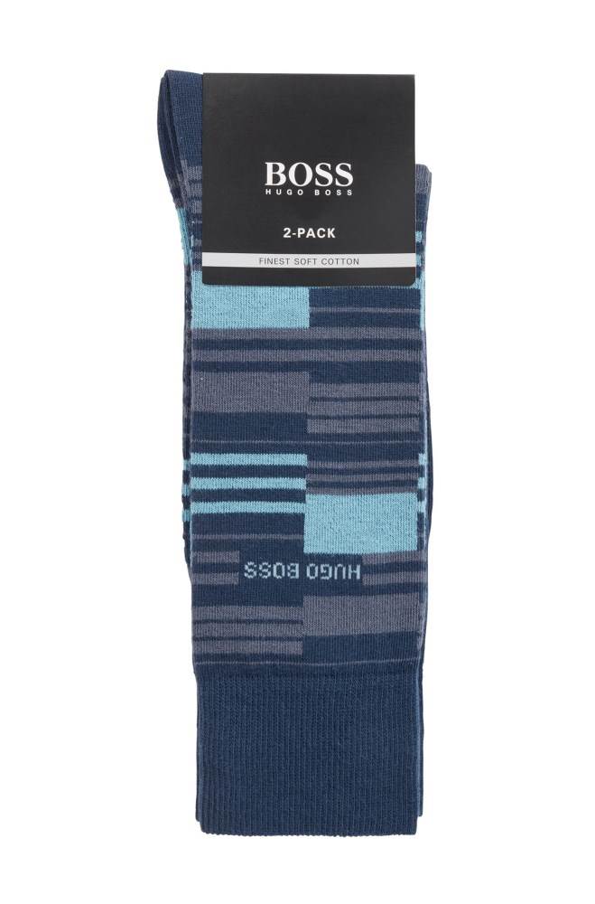 Hugo Boss Two-pack of regular-length socks Mørke Blå | 4jRxizVu