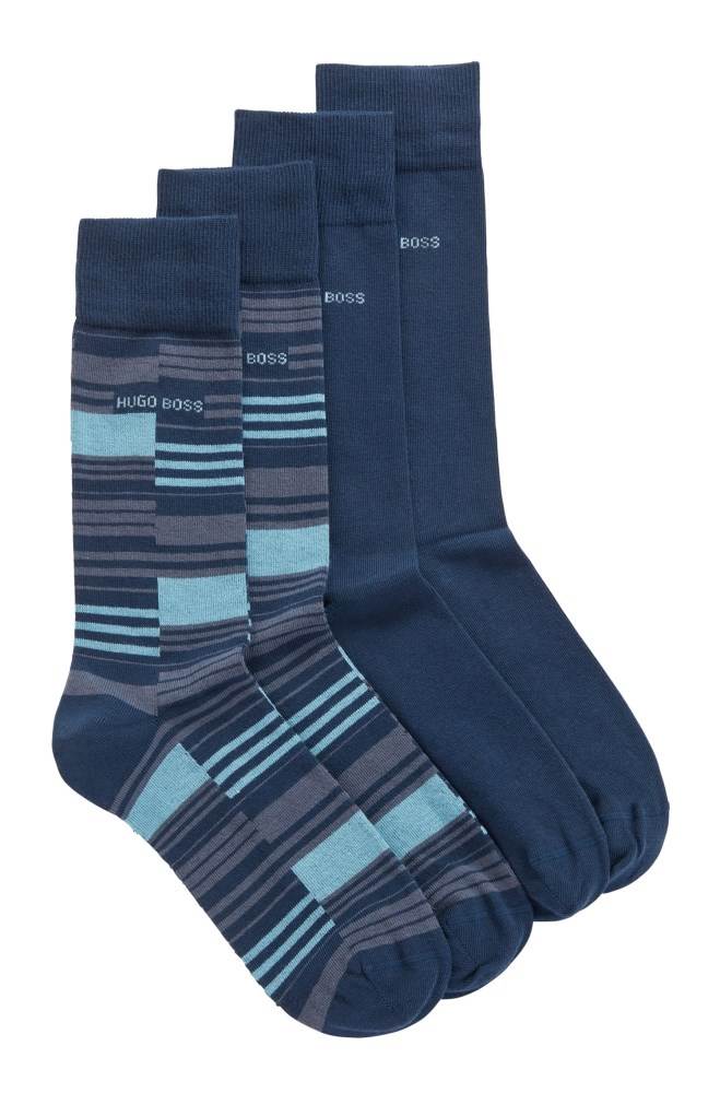 Hugo Boss Two-pack of regular-length socks Mørke Blå | 4jRxizVu